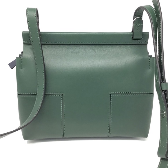 NWOT Tory Burch Block T Leather Crossbody Bag Green - Picture 9 of 17